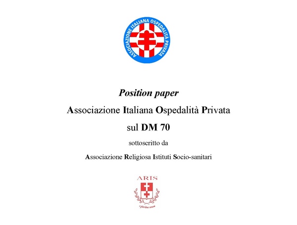 Position paper Aiop sul DM 70